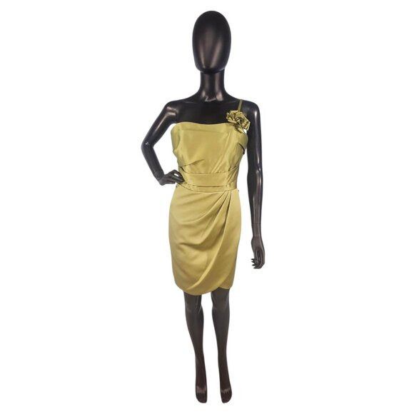 Da Vinci Dresses & Skirts - NWOT Moss Satin Fitted One Shoulder Cocktail Dress - Da Vinci